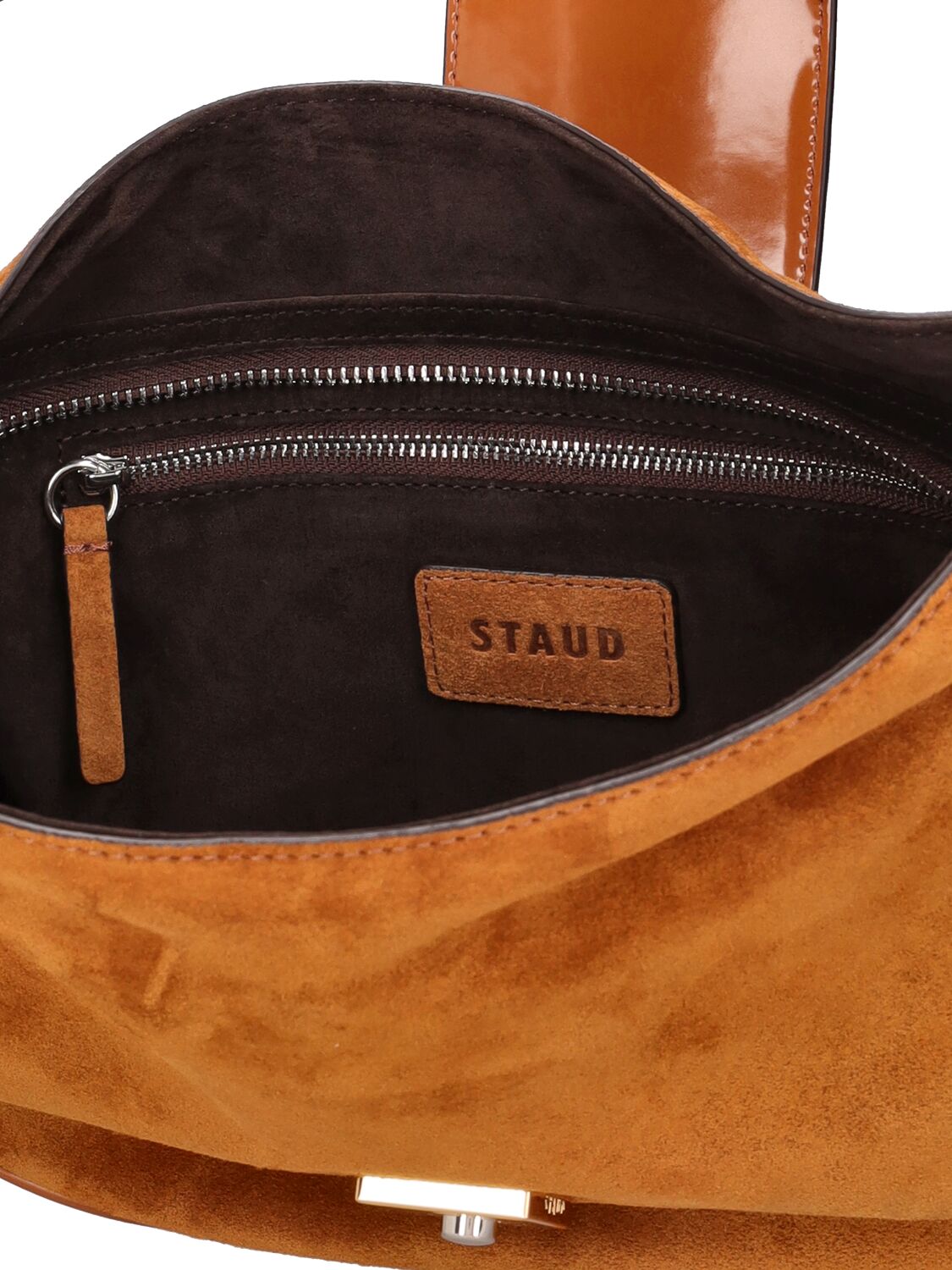 Shop Staud Marike Leather Shoulder Bag In Tobacco