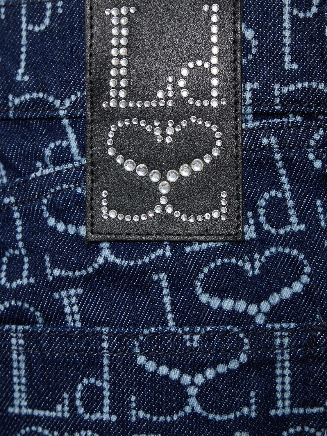 Shop Ludovic De Saint Sernin Monogram Cotton Denim Straight Jeans In Indigo Monogram