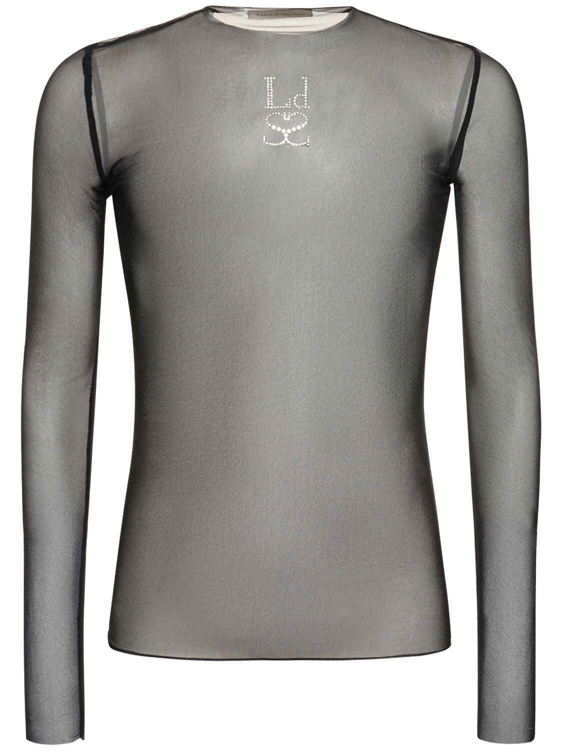 Ludovic De Saint Sernin Embellished Logo Long Sleeve T-shirt In Black