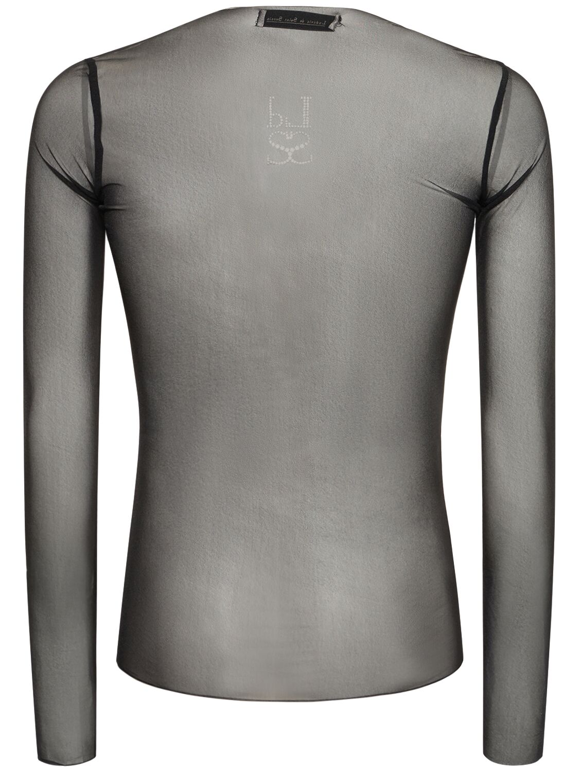 Shop Ludovic De Saint Sernin Embellished Logo Long Sleeve T-shirt In Black