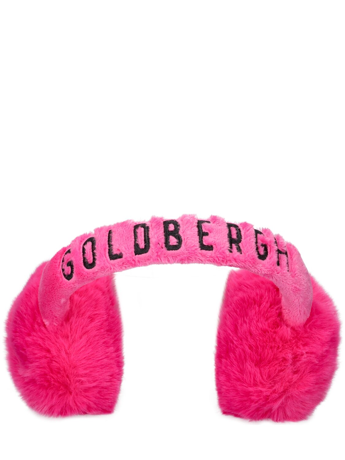 Shop Goldbergh Fluffy Faux Fur Earmuffs In Fuchsia