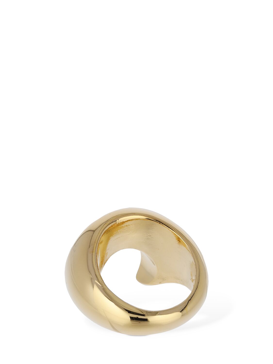 Shop Marine Serre Regenerated Brass Moon Ring In Gold