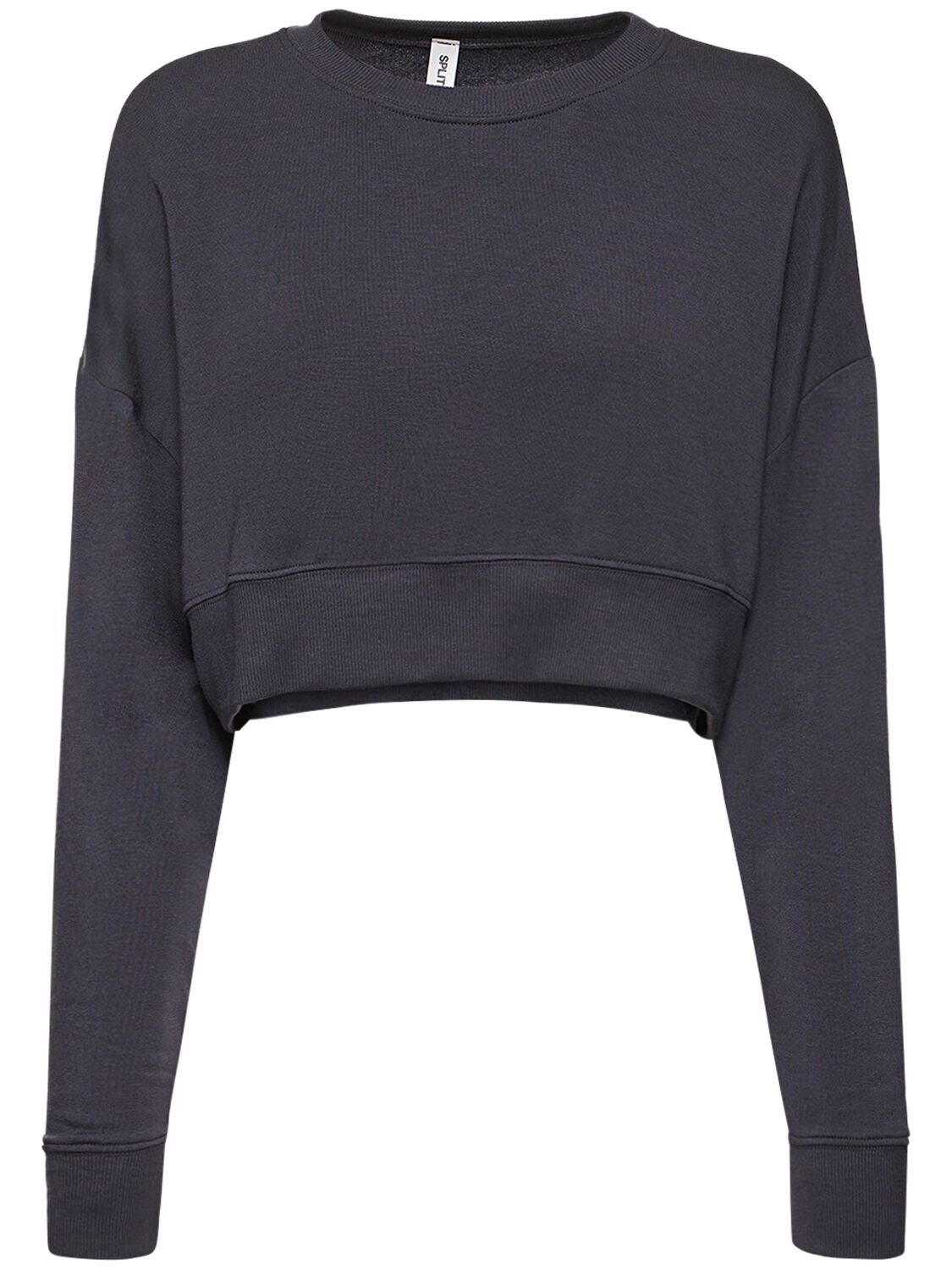 Shop Splits59 Noah Modal Blend Crop Sweatshirt In Black