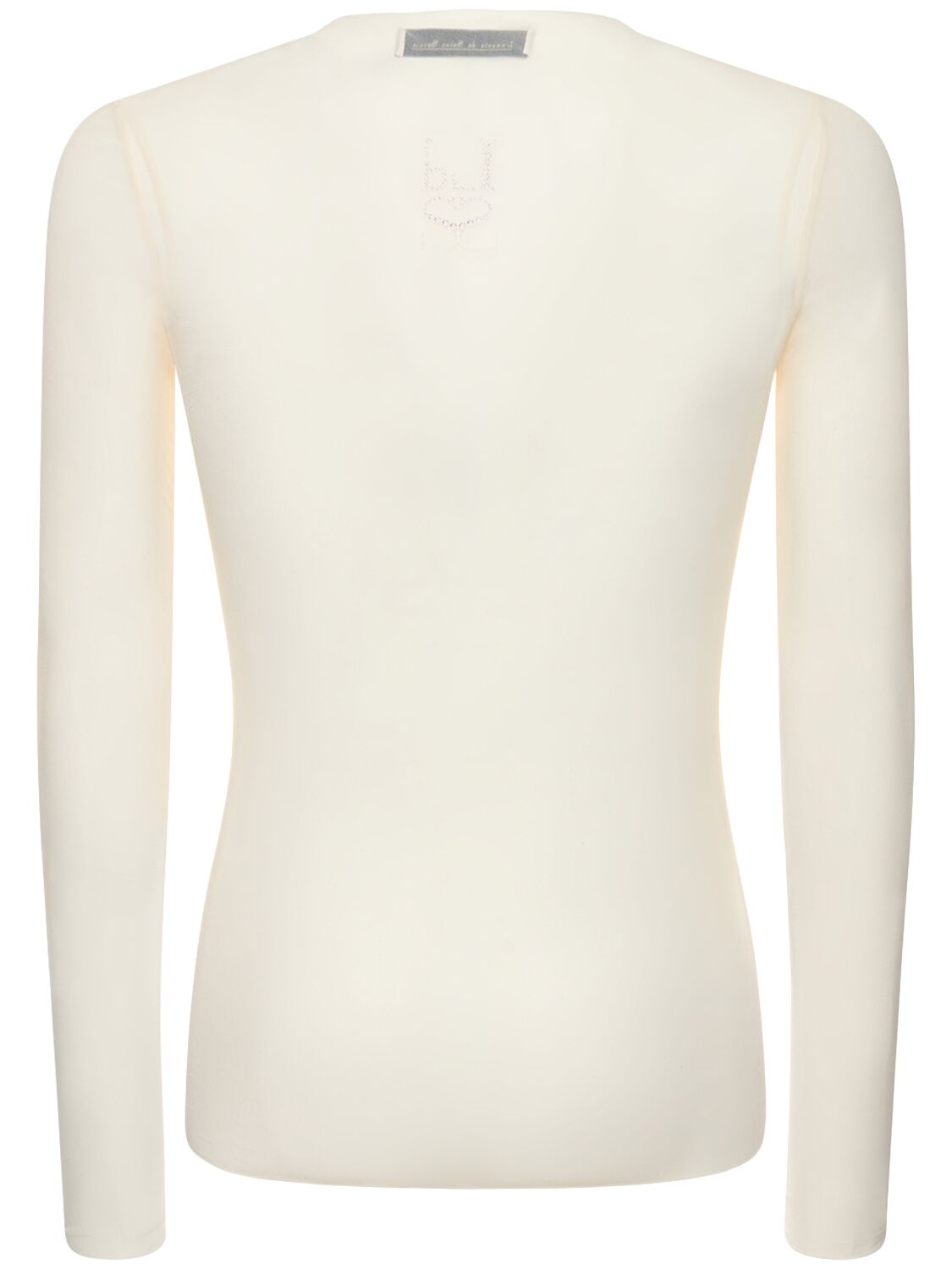 Shop Ludovic De Saint Sernin Embellished Logo Long Sleeve T-shirt In Off White