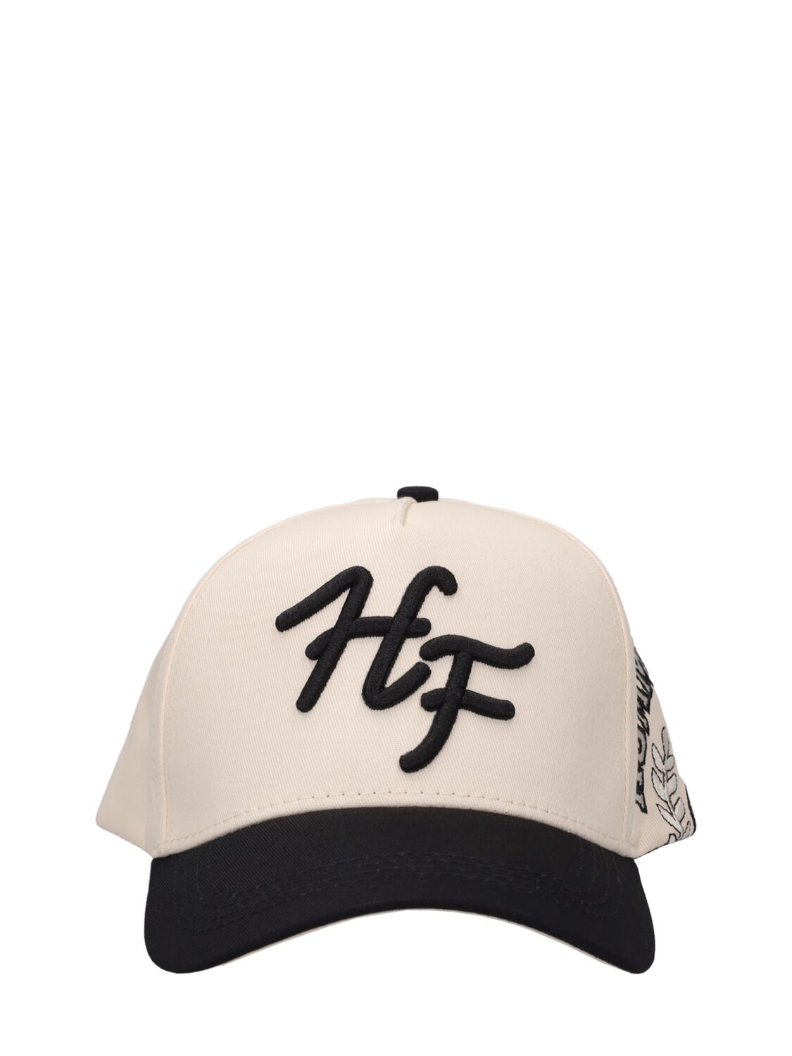 Homme + Femme La Initial Snapback Cotton Hat In Cream,black