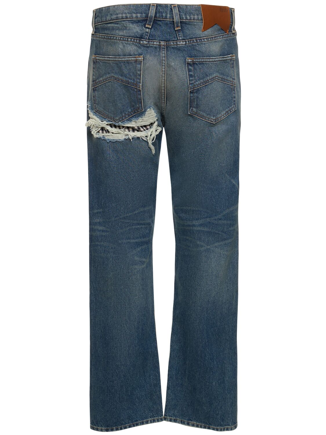 Shop Rhude Boxer Denim Jeans In Blue