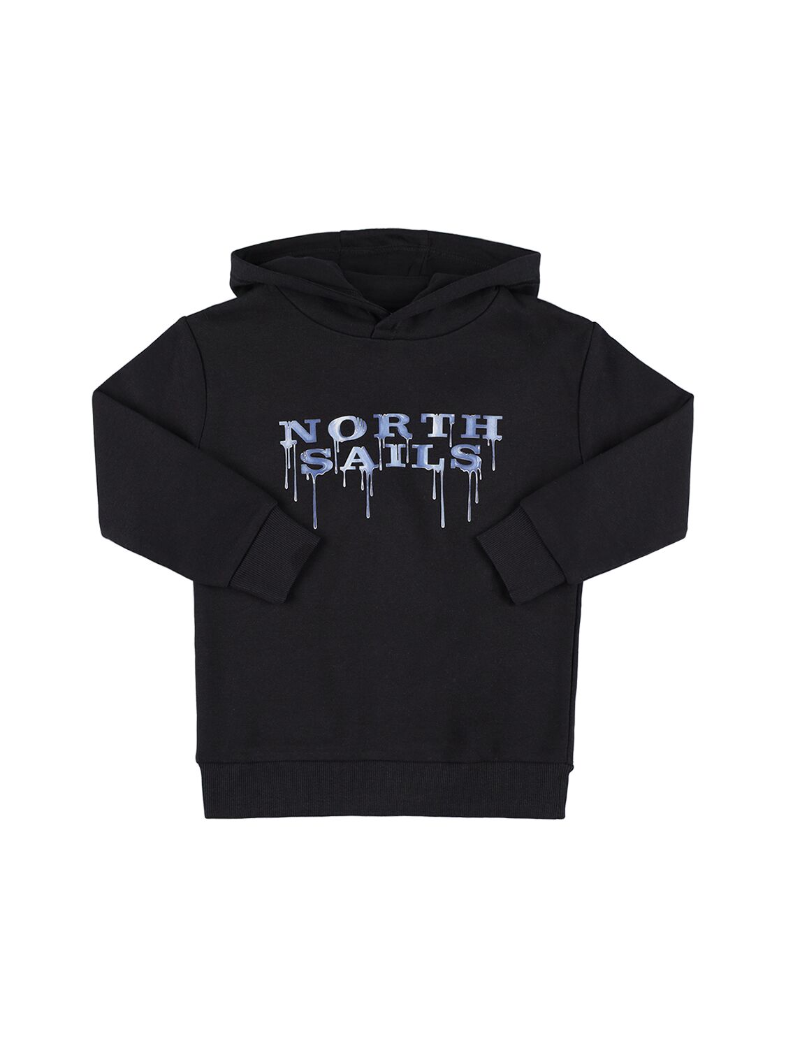 North Sails Kids' Cotton Blend Sweatshirt Hoodie In Black
