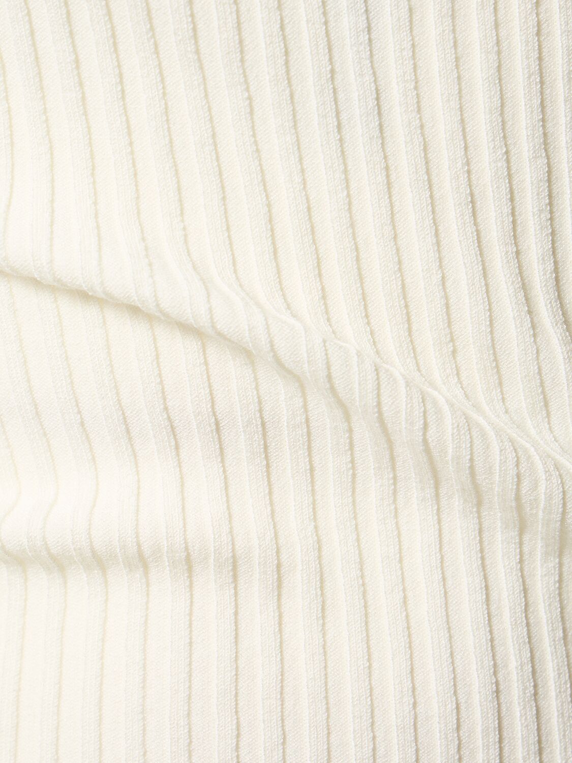 Shop Andreädamo Ribbed Knit Viscose Blend Hooded Top In Ivory