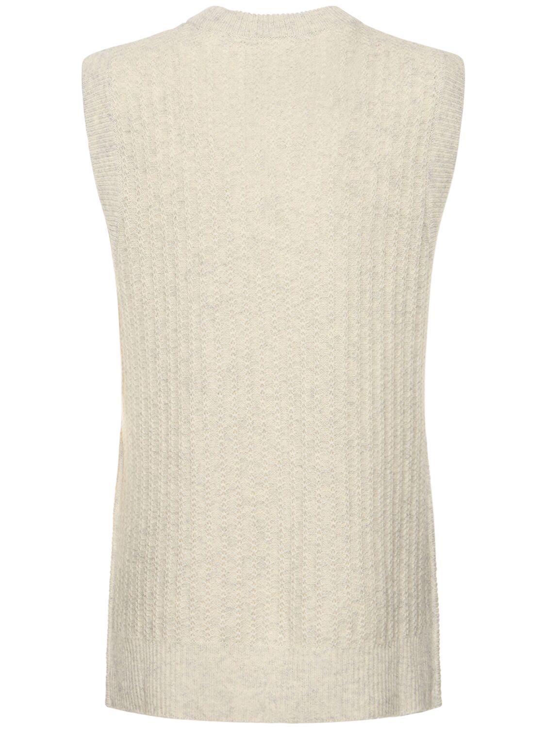 Shop Designers Remix Carmen Slit Wool Vest In Beige