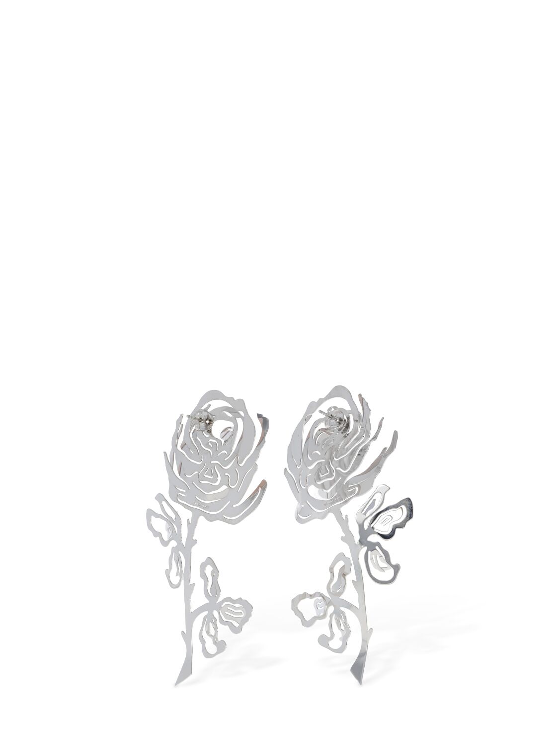 Shop Y/project Rose Enamel Earrings In Pink,silver