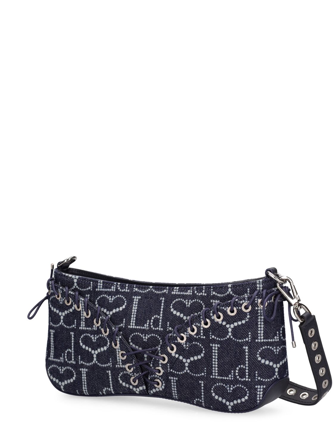 Shop Ludovic De Saint Sernin Cleavage Monogram Shoulder Bag In Indigo Monogram