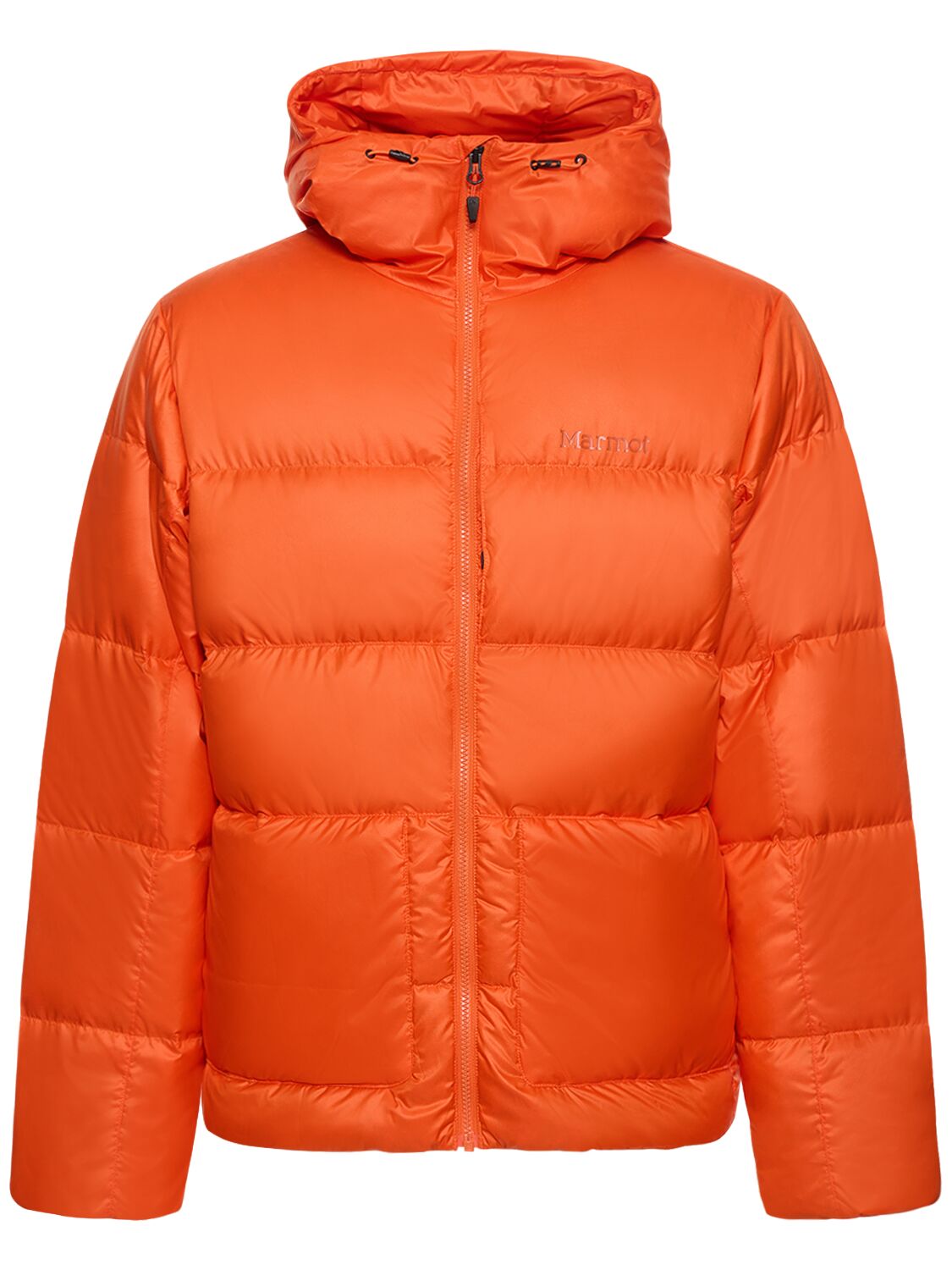 Shop Marmot Guides Nylon Down Hoodie In Flame