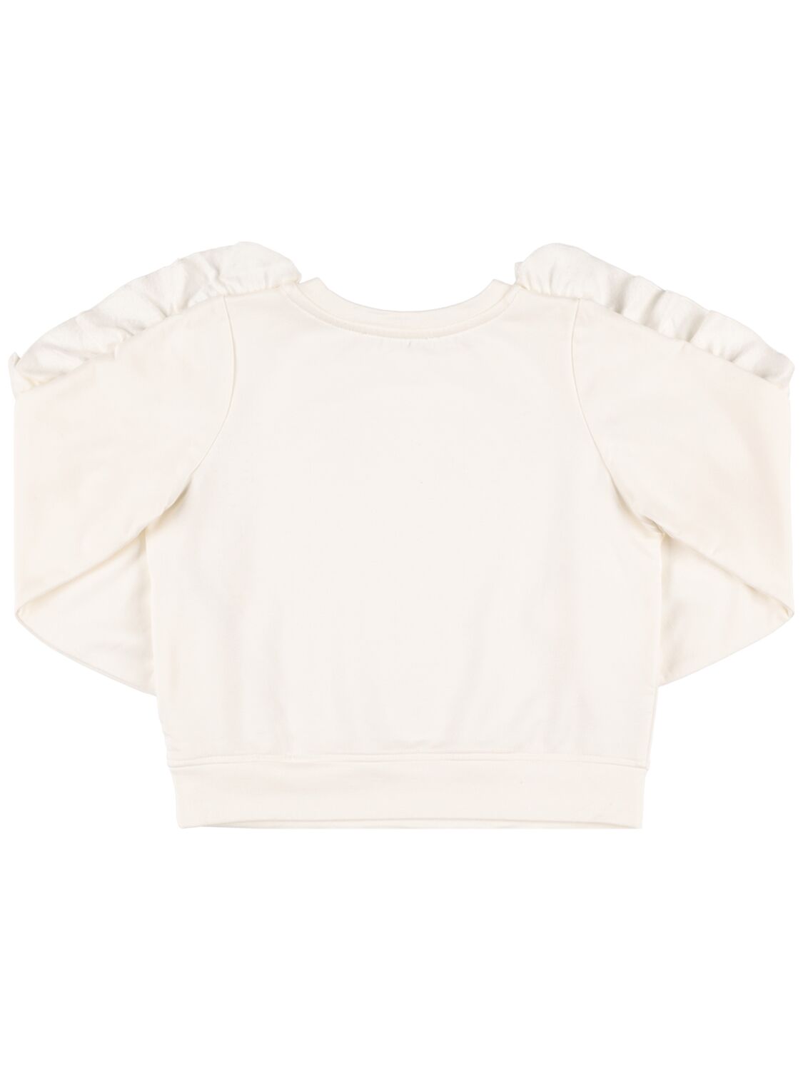 Shop Miss Blumarine Crystal Logo Viscose Sweatshirt In White