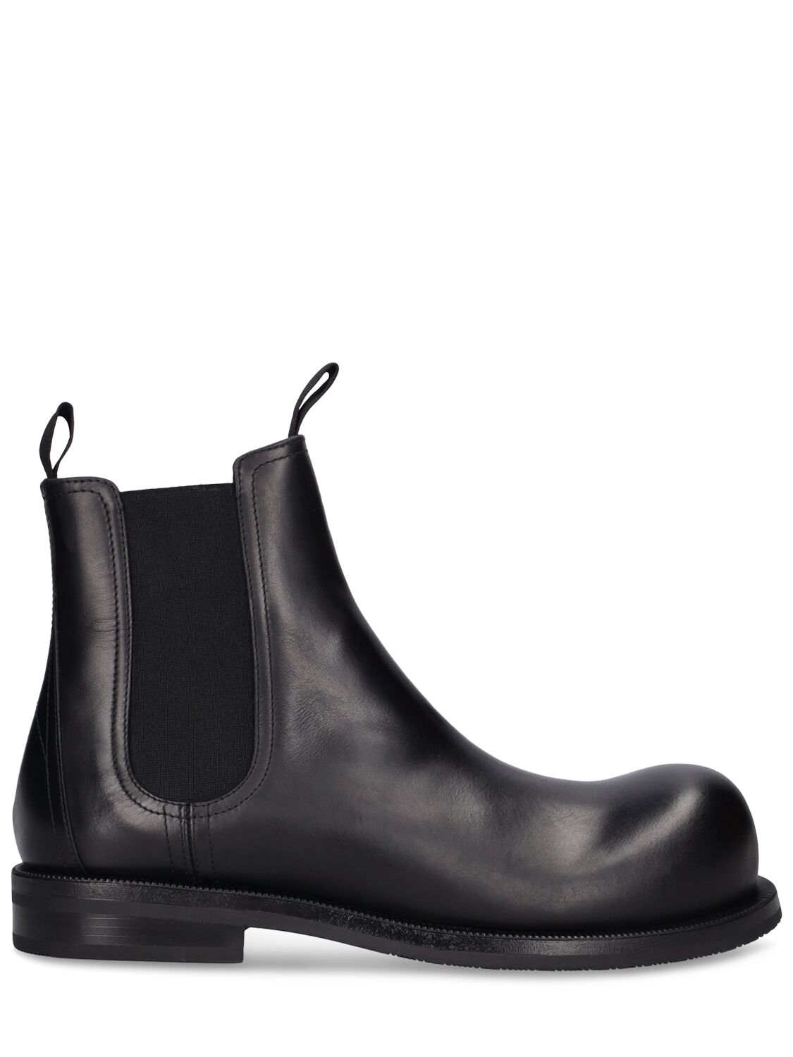 Image of Bulb-toe Leather Chelsea Boots