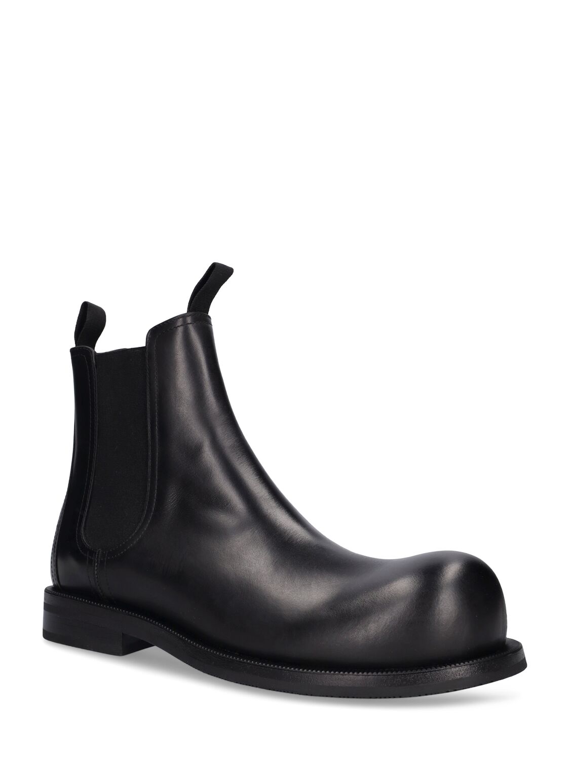 Shop Martine Rose Bulb-toe Leather Chelsea Boots In Black
