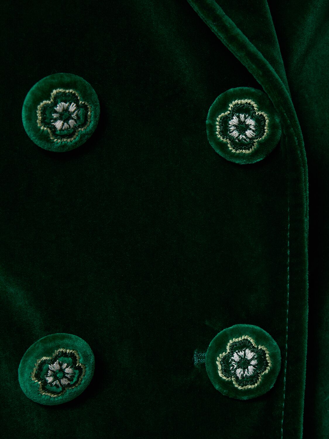 Shop Etro Double Breasted Velvet Blazer In Dark Green