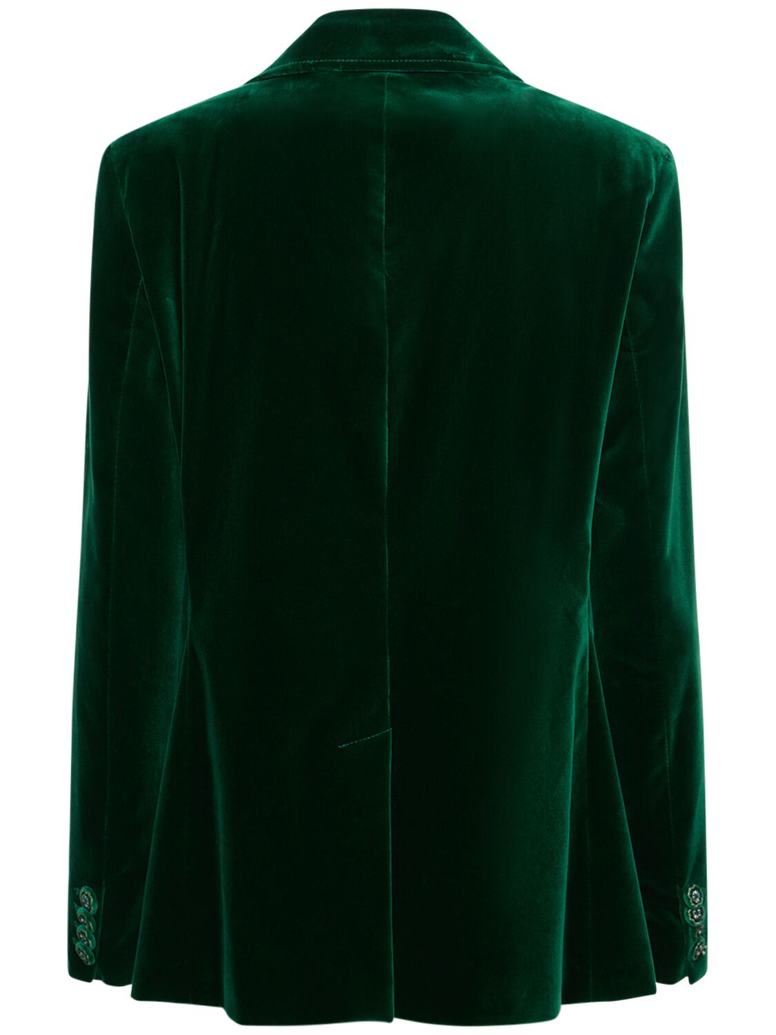 Shop Etro Double Breasted Velvet Blazer In Dark Green