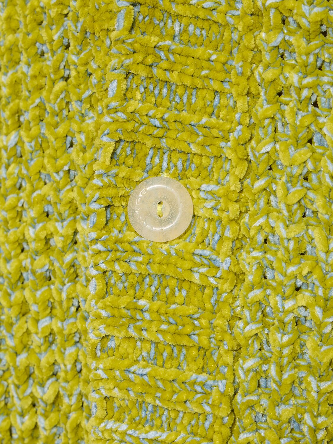 Shop Bonsai Oversize Viscose Chenille Knit Cardigan In Citronelle