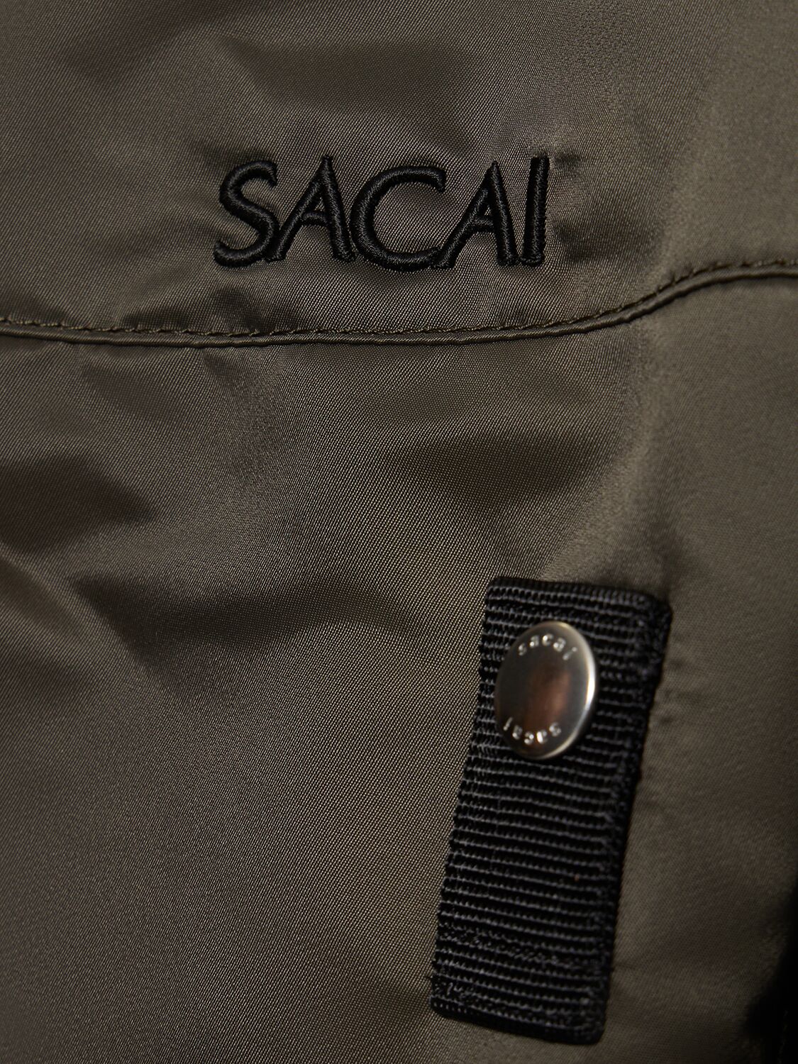 Shop Sacai Nylon Twill Bomber Jacket In Khaki