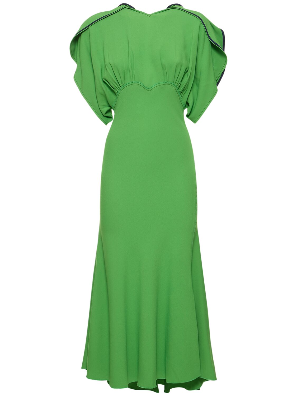 Gathered Dolman Viscose Blend Midi Dress – WOMEN > CLOTHING > DRESSES