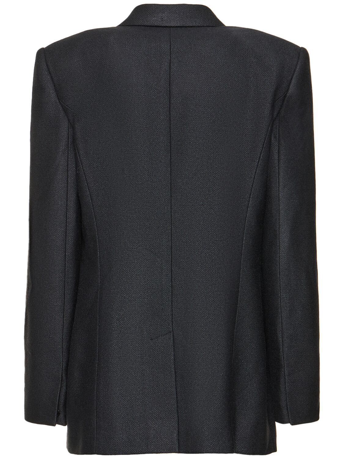 Shop Chloé Double Breast Silk & Wool Jacket In Black
