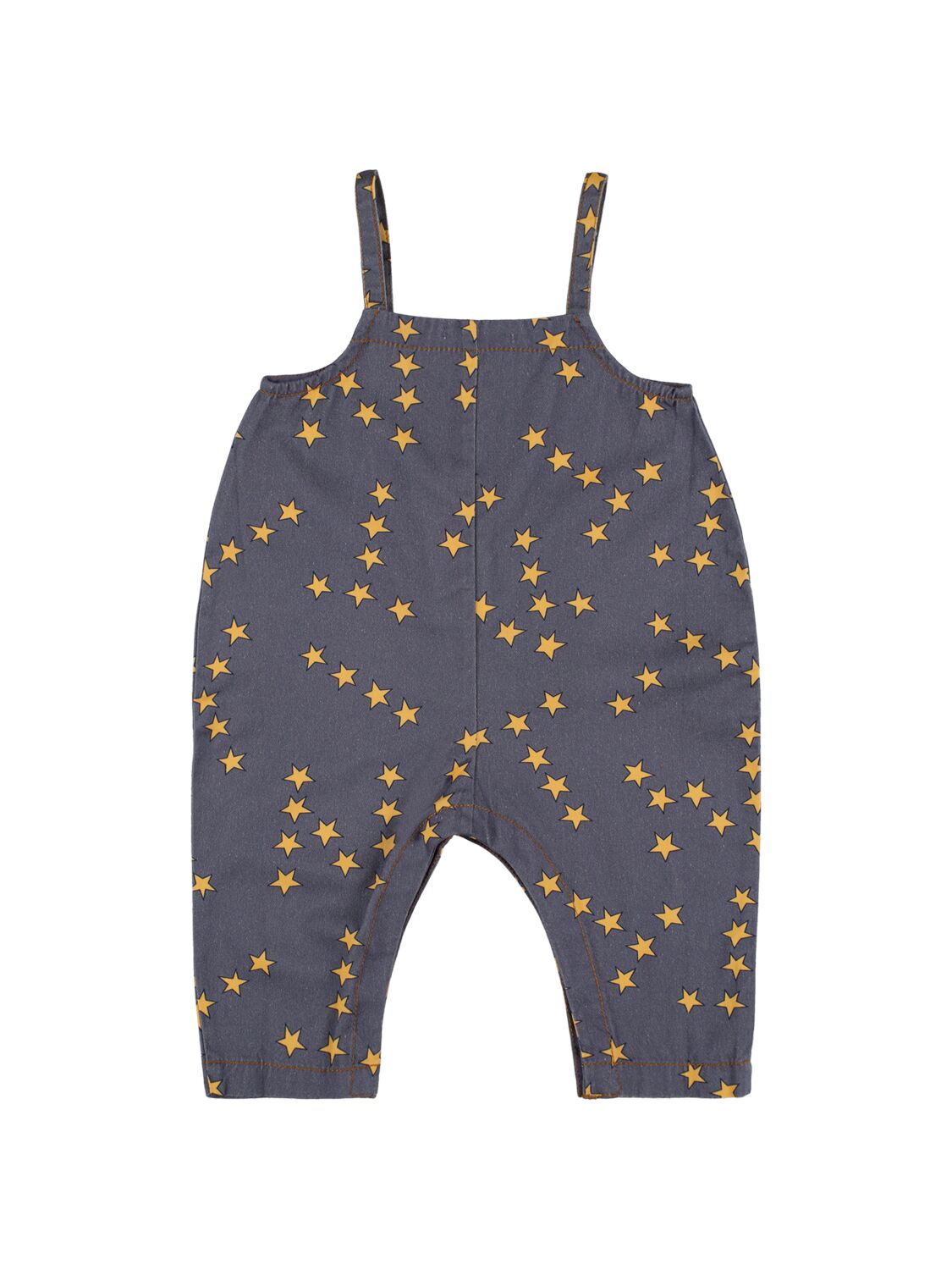 Shop Tiny Cottons Star Print Cotton Denim Overalls In Navy