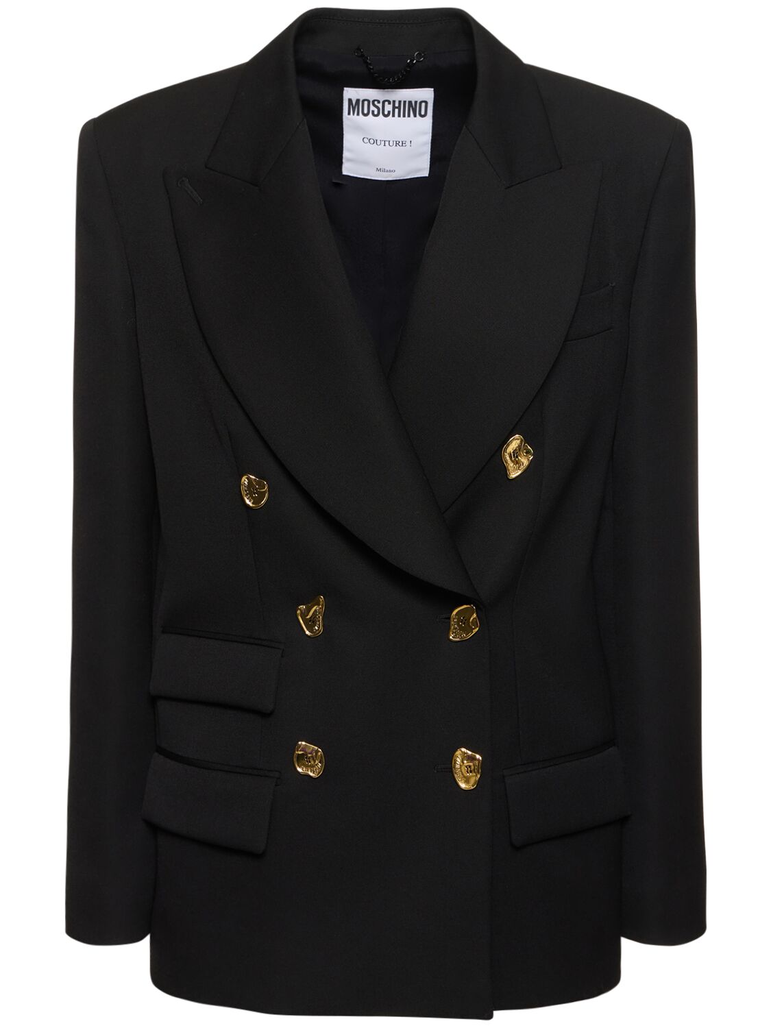 Moschino Cady Double Breasted Jacket In Black