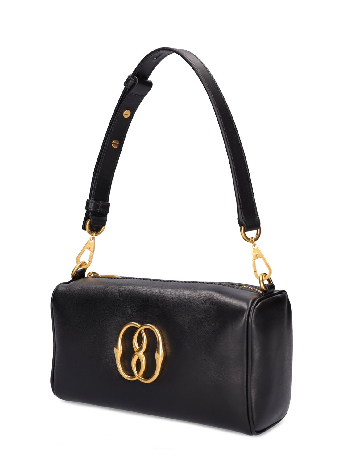 Shop Bally Emblem Rox Leather Shoulder Bag In Black