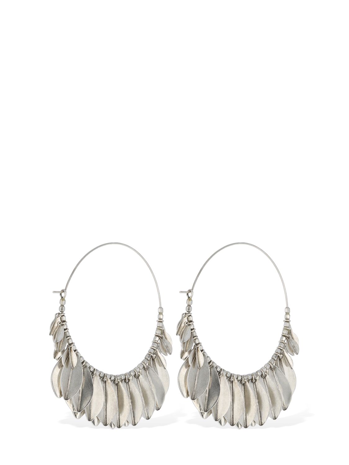 Shop Isabel Marant Shiny Lea Hoop Earrings In Silver
