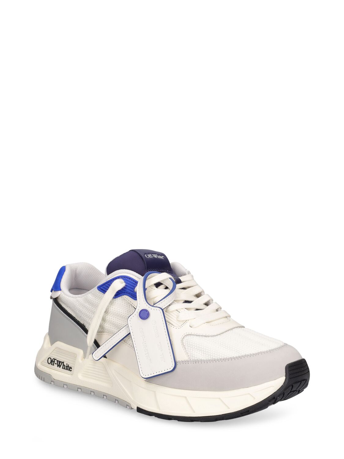 Shop Off-white Kick Off Leather Sneakers In White,blue
