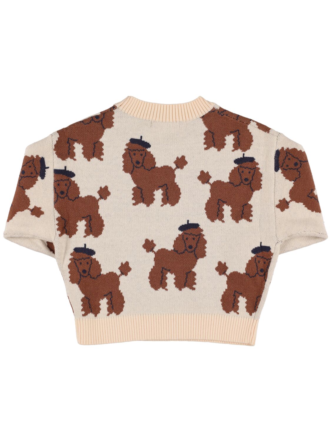 Shop Tiny Cottons Poodle Intarsia Wool & Cotton Sweater In Multicolor