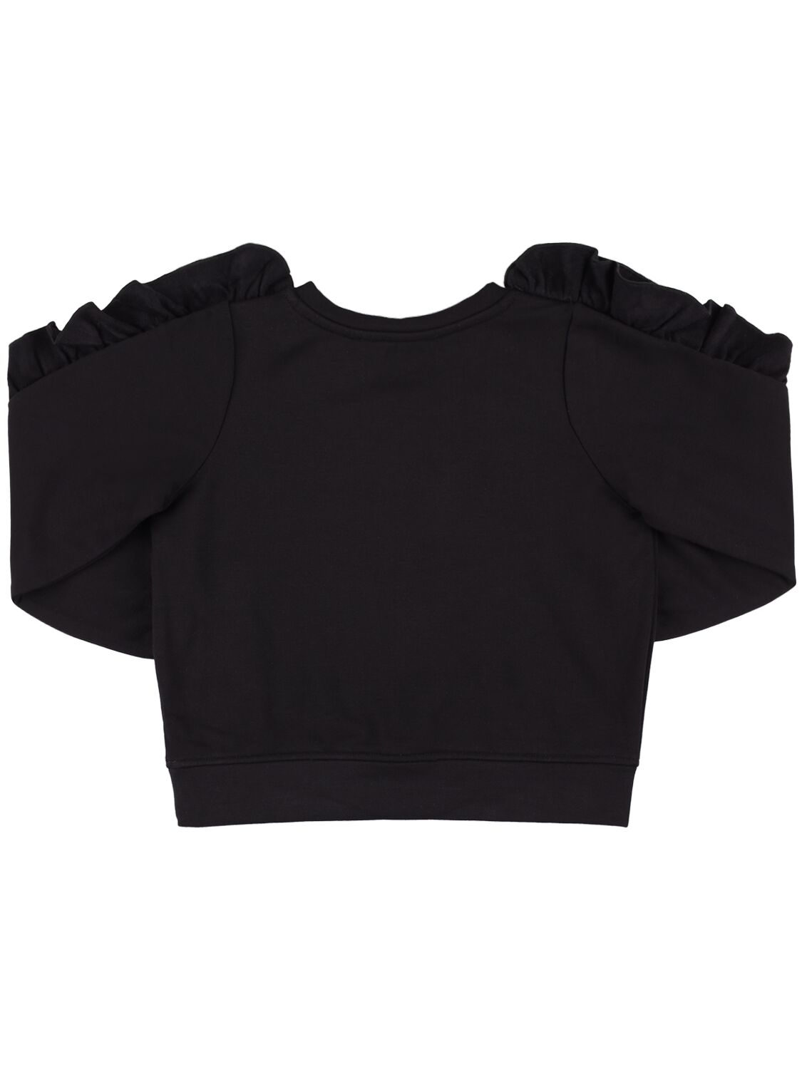 Shop Miss Blumarine Crystal Logo Viscose Sweatshirt In Black