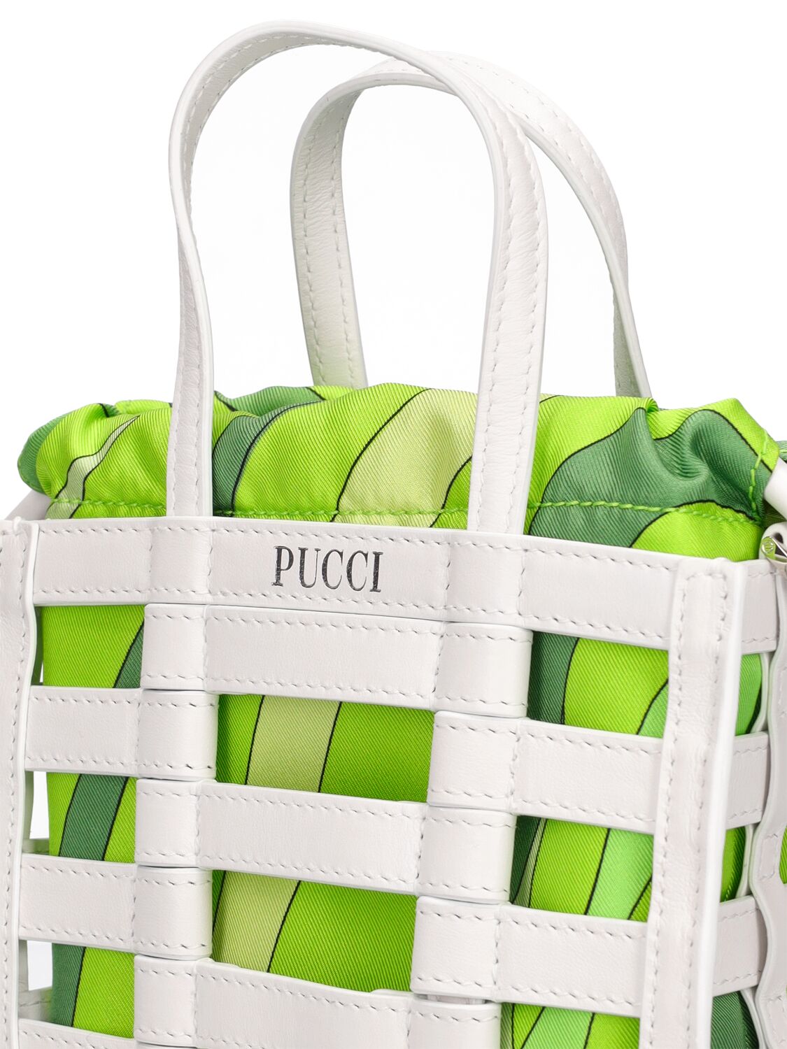 Shop Pucci Mini Cage Leather & Silk Bag In Multicolor