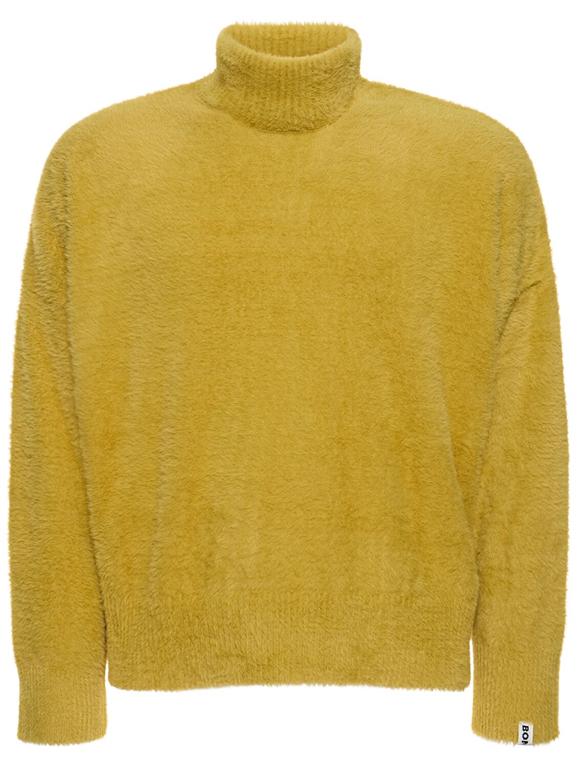 Bonsai Crop Oversize Knit Turtleneck Sweater In Citronelle