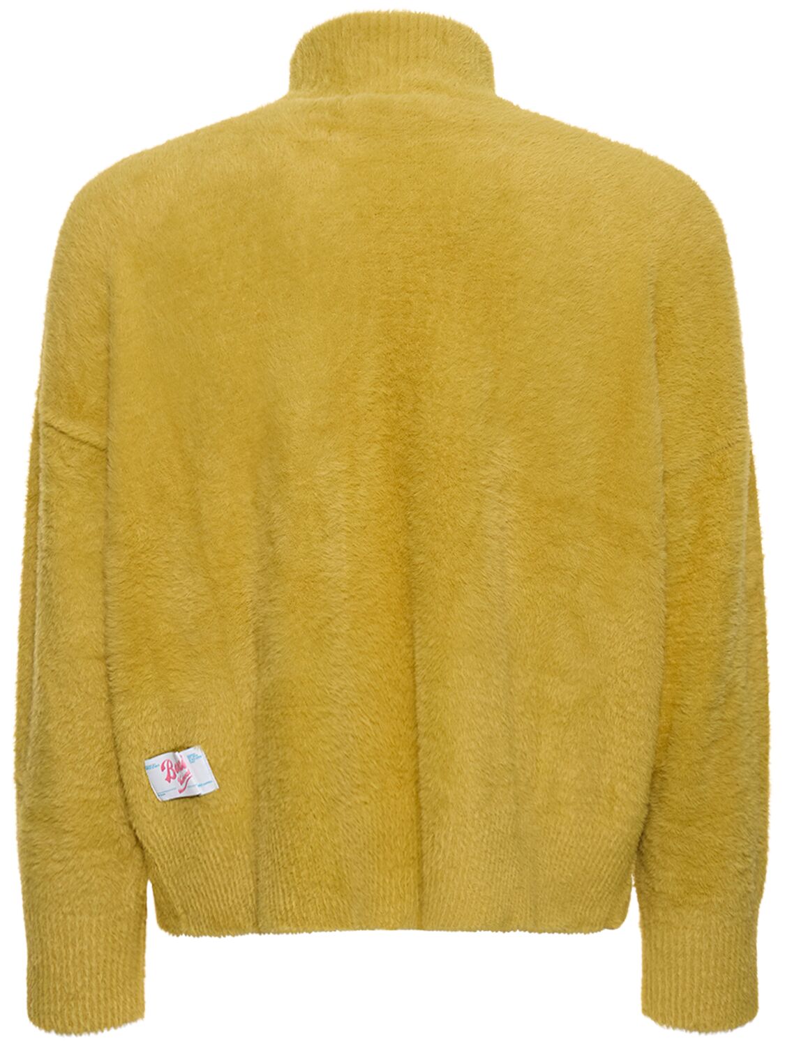 Shop Bonsai Crop Oversize Knit Turtleneck Sweater In Citronelle