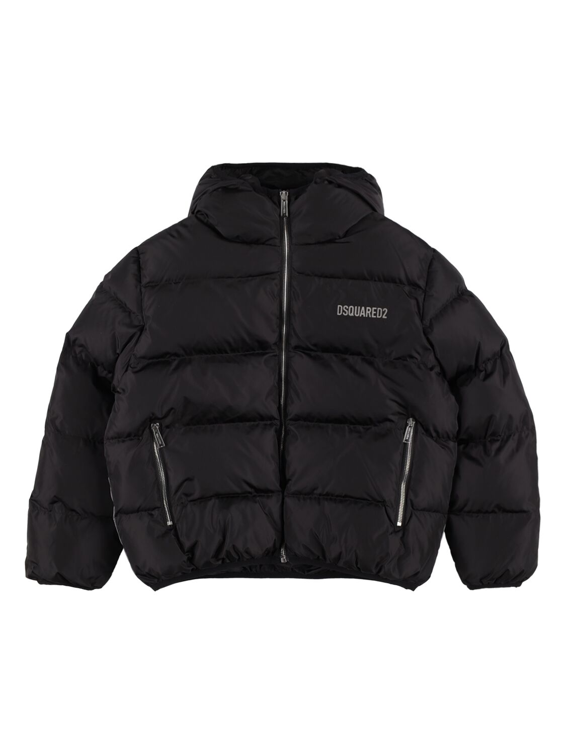 Shop Dsquared2 Icon Nylon Puffer Jacket In Black