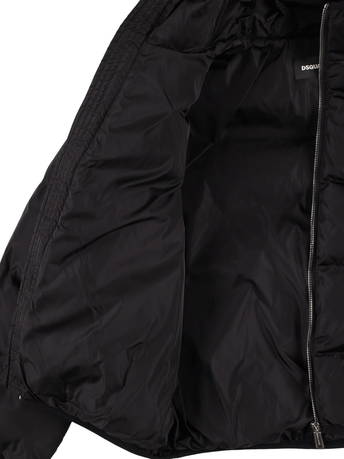 Shop Dsquared2 Icon Nylon Puffer Jacket In Black