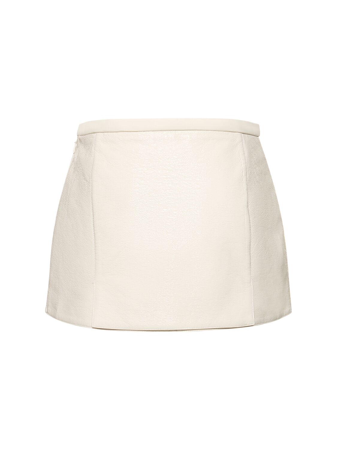 Shop Courrèges Heritage Vinyl A-line Mini Skirt In White