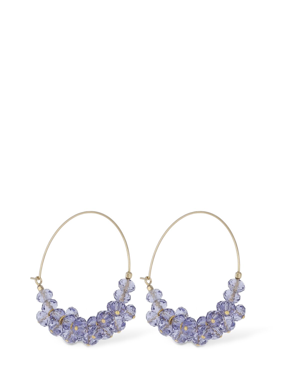 Shop Isabel Marant Polly Glass Hoop Earrings In Lavender,gold
