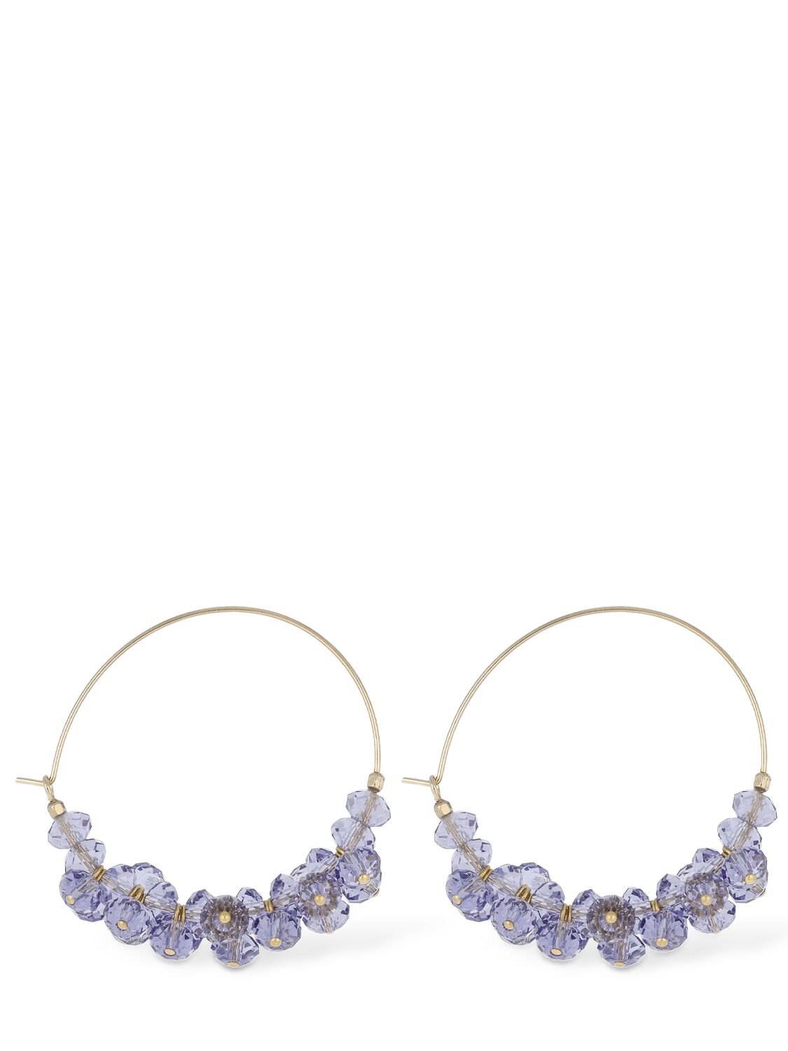 Isabel Marant Polly Glass Hoop Earrings In Lavender,gold
