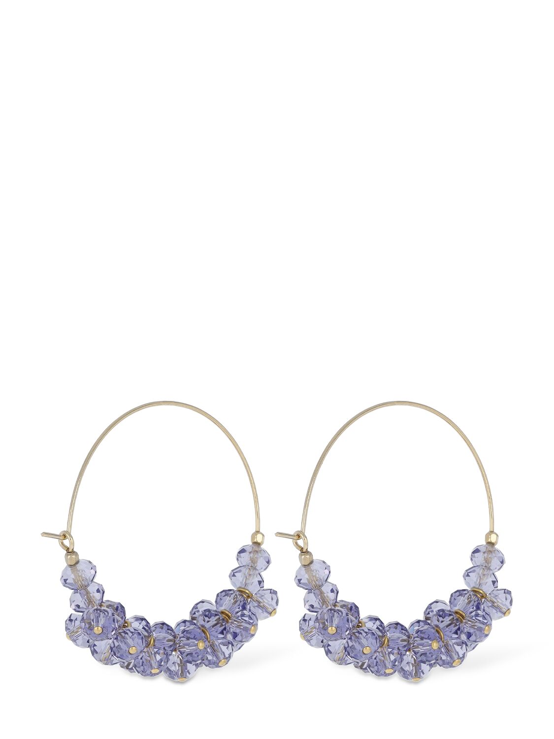Shop Isabel Marant Polly Glass Hoop Earrings In Lavender,gold