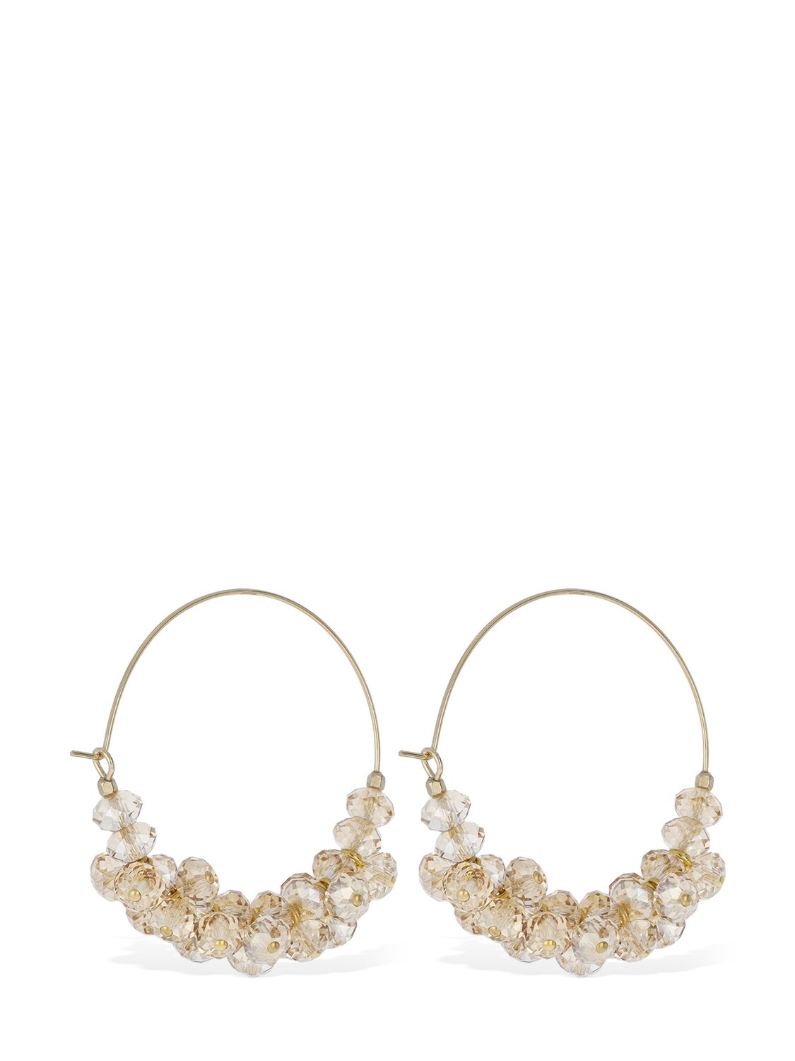Shop Isabel Marant Polly Glass Hoop Earrings In Natural,gold