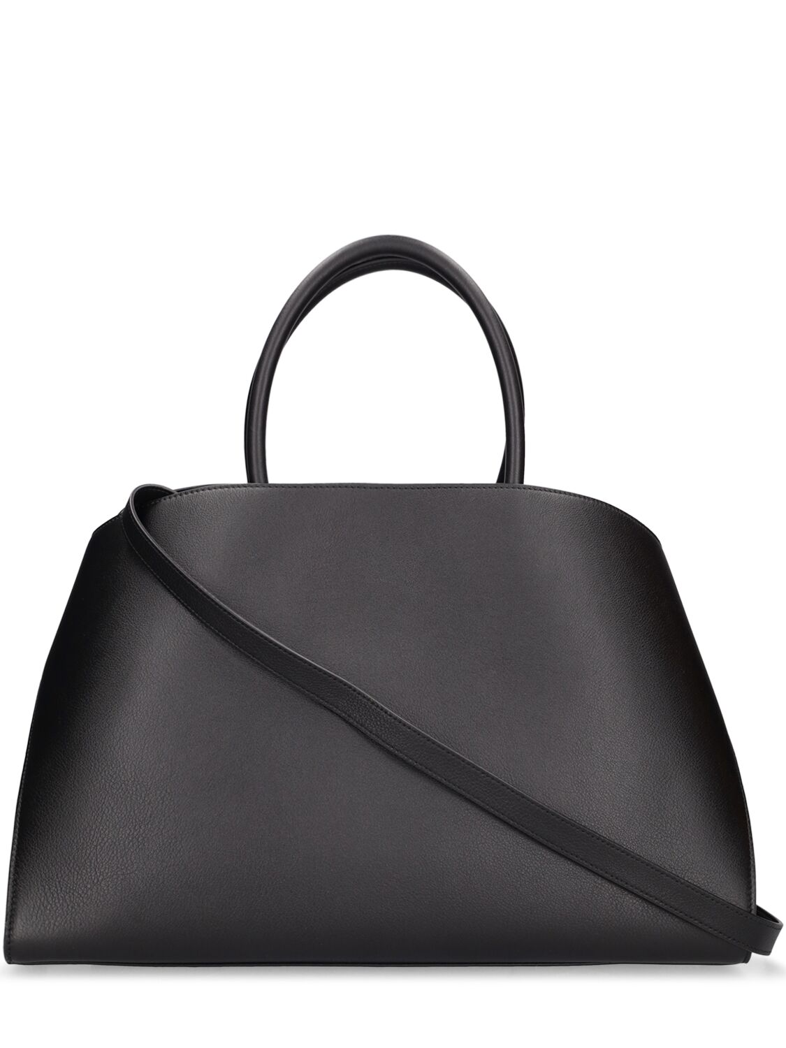 Shop Ferragamo Medium Hug Leather Tote Bag In Black