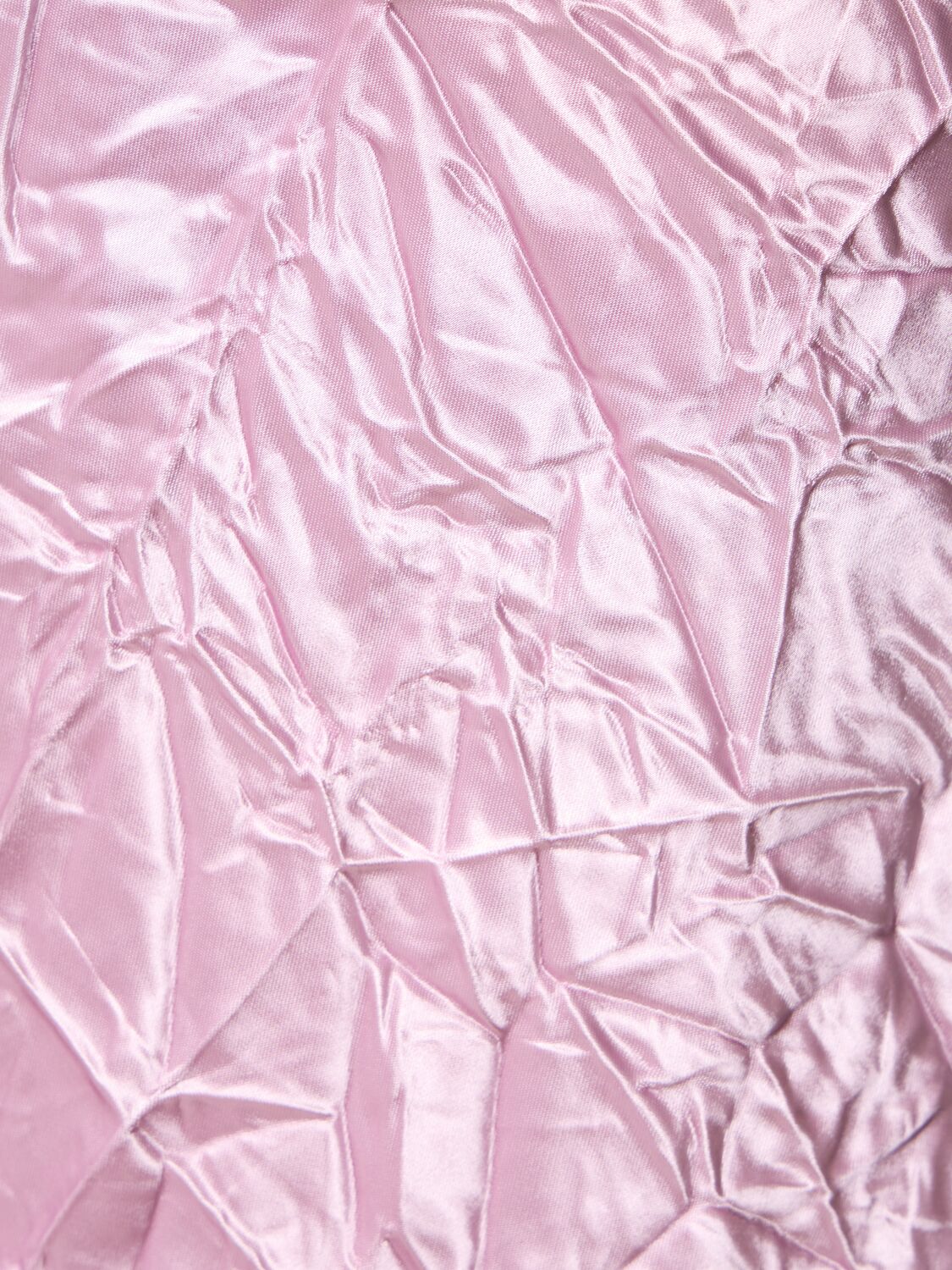 Shop Attico Wrinkled Satin Flared Midi Skirt In Pink