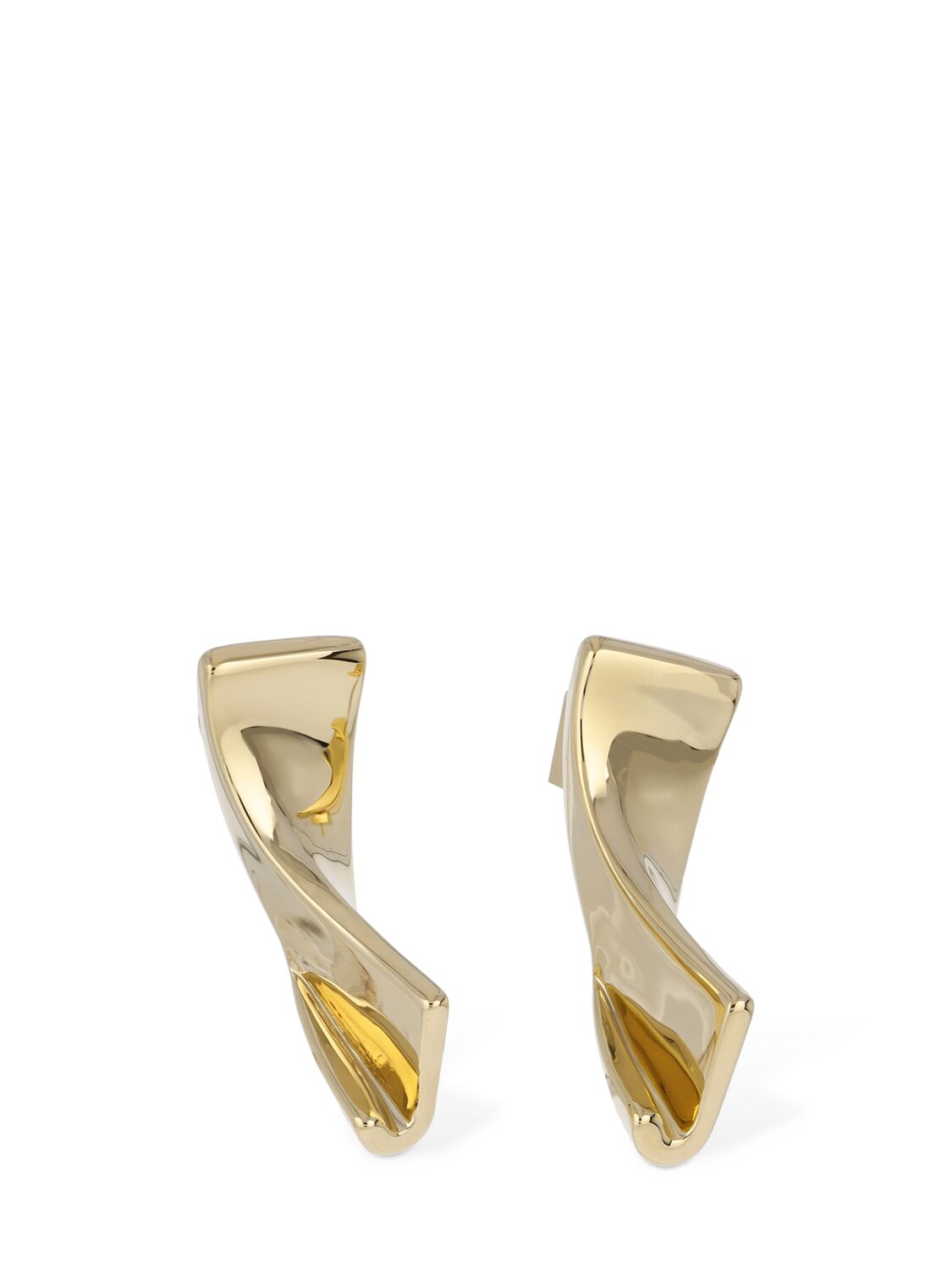 Shop Jacquemus Les Boucles J Earrings In Light Gold