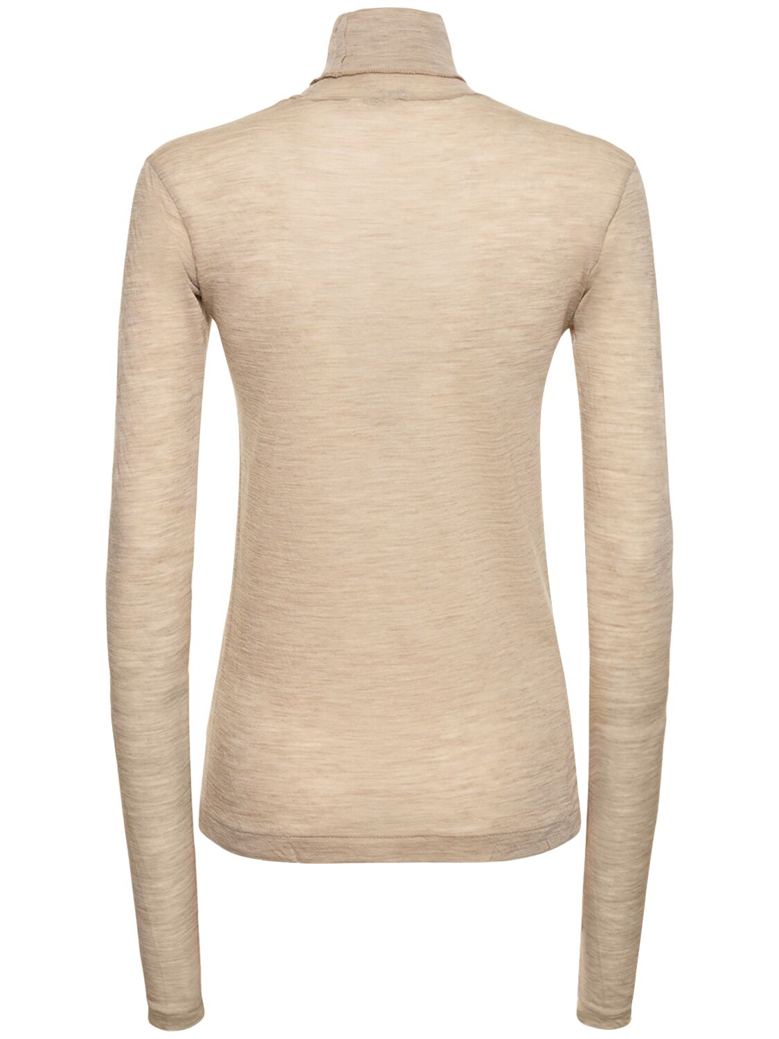 Shop Auralee Super Soft Sheer Wool Jersey Top In Beige