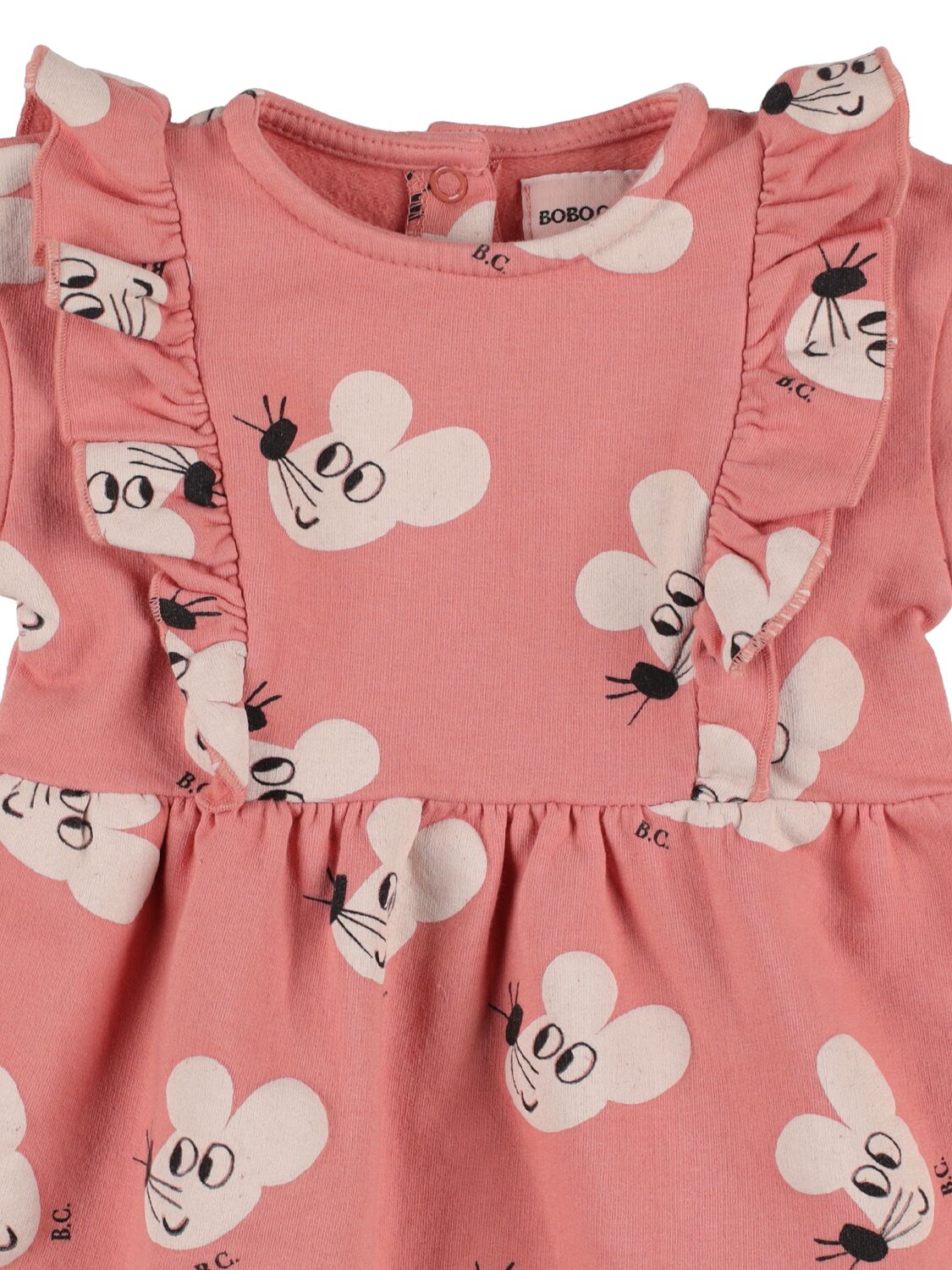 Shop Bobo Choses Mouse Print Organic Cotton Dress In Pink