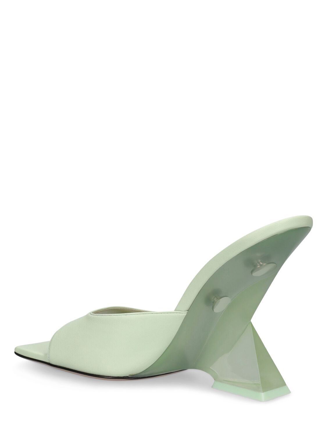 Shop Attico 105mm Cheope Leather Mules In Light Green