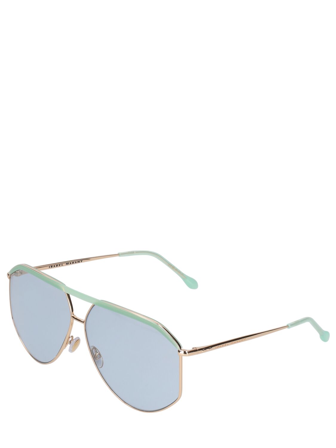Shop Isabel Marant The Wild Metal Aviator Sunglasses In Gold,blau