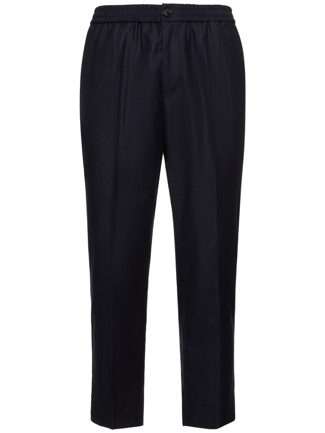 Ami Alexandre Mattiussi Wool Blend Cropped Pants In Midnight Blue